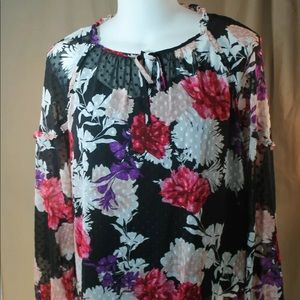 NWT Liz Claiborne XL, Black Floral